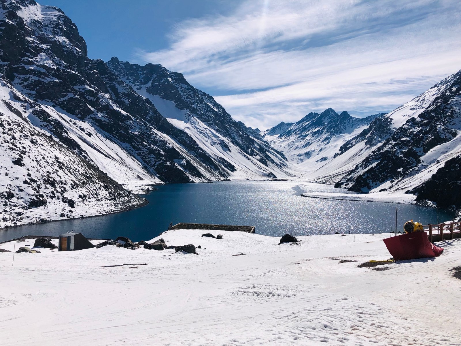 Portillo e Laguna del Inca nos Andes